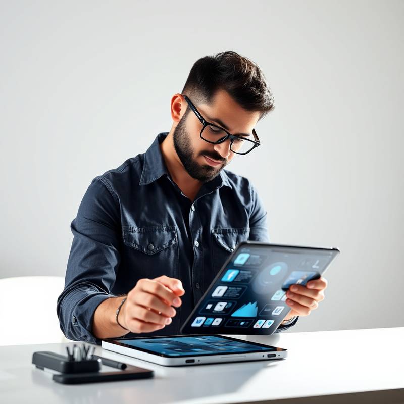 Design course category featuring a designer working on UI elements on a tablet