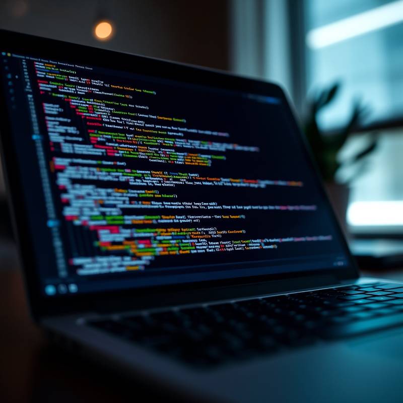 Programming course category featuring code snippets on a laptop screen